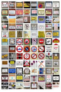96 Verbotsschilder als Postercollage